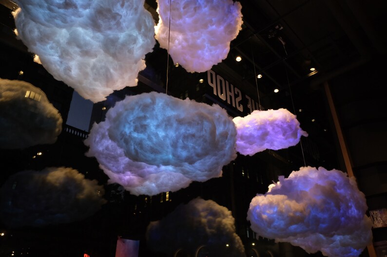 LARGE LED Storm Cloud Lamp 36 Wide Hanging Etsy