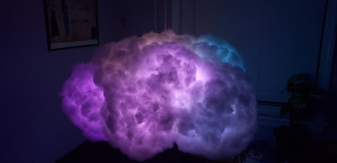 LED Storm Cloud Lamp hanging cloud lights up to music Etsy
