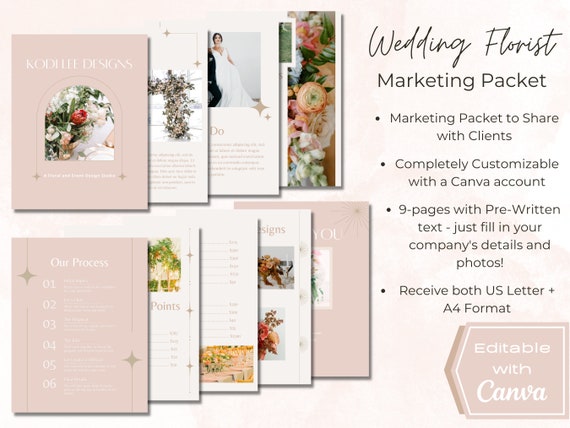 Wedding Florist Marketing Packet - New Client Packet - Editable Template for Florists - Florist Client Guide Template - Florist Brochure