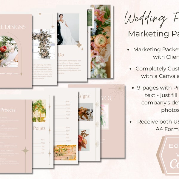 Wedding Florist Marketing Packet - New Client Packet - Editable Template for Florists - Florist Client Guide Template - Florist Brochure