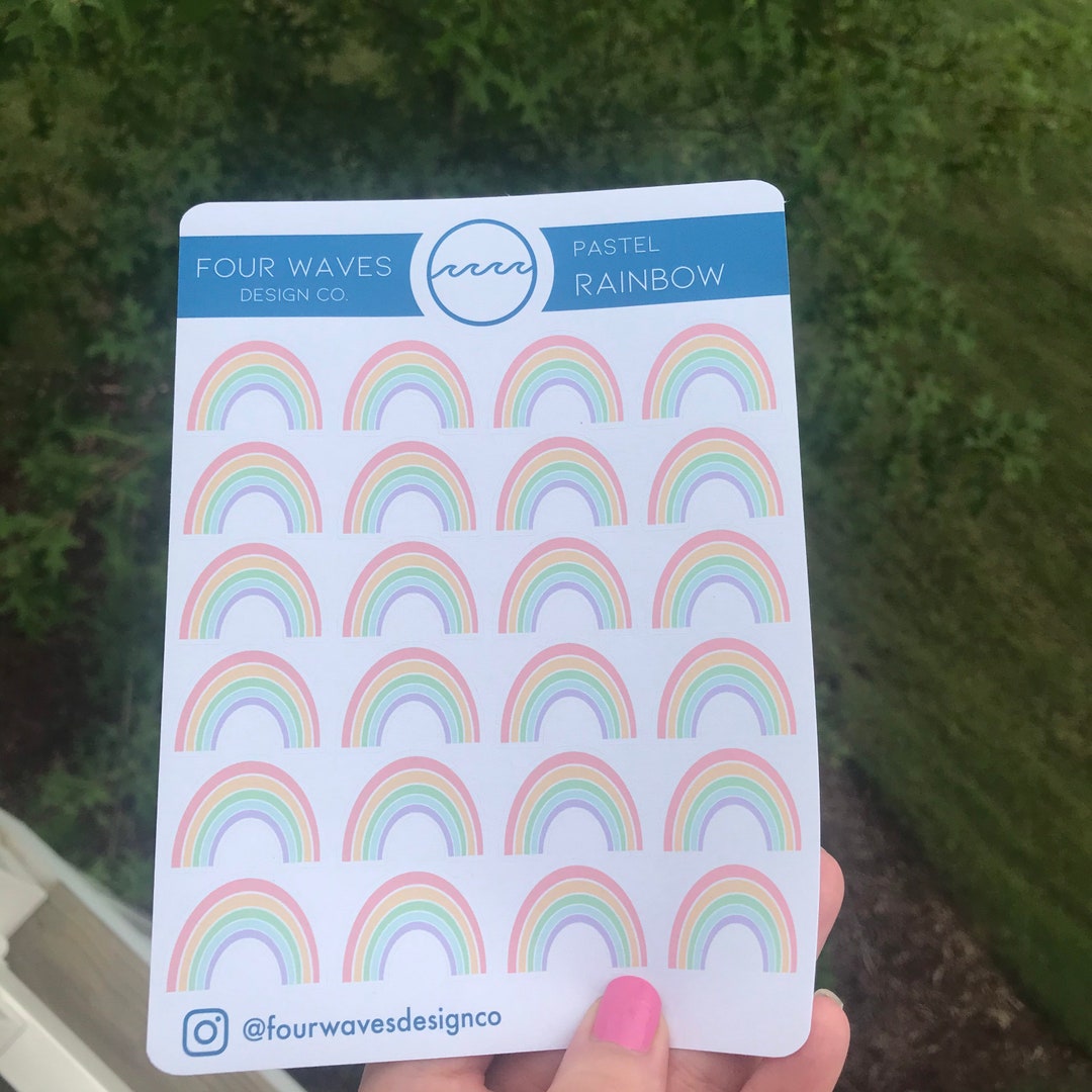 Pastel Rainbow Sticker Sheet - Etsy