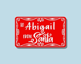 Hand Lettered Customized From Santa Christmas Gift Tags