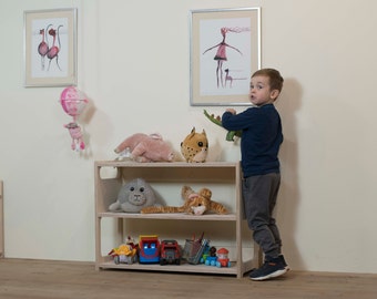 Holz-Spielzeug-Aufbewahrung, H= 60cm/23,6", Modernes, einfaches Bücherregal, Montessori-Bücherregal, Kinderzimmerdekor,