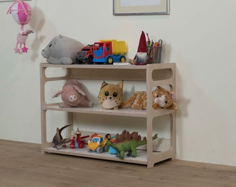 Wooden Toy storage, h= 60cm/23,6", Modern, Simple bookcase, Montessori bookshelf, Kids room decor,