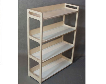 Wooden floor shelf, 112cm, 44",  High Montessori bookcase, Modern, perfect shelf for a child's room