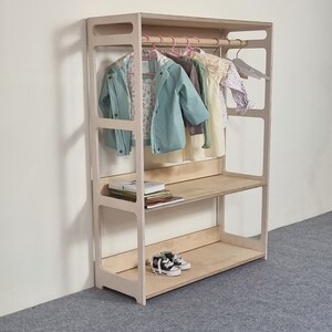 Montessori Children's Wardrobe, the Mini Dressing Room, Clothing Rack ...