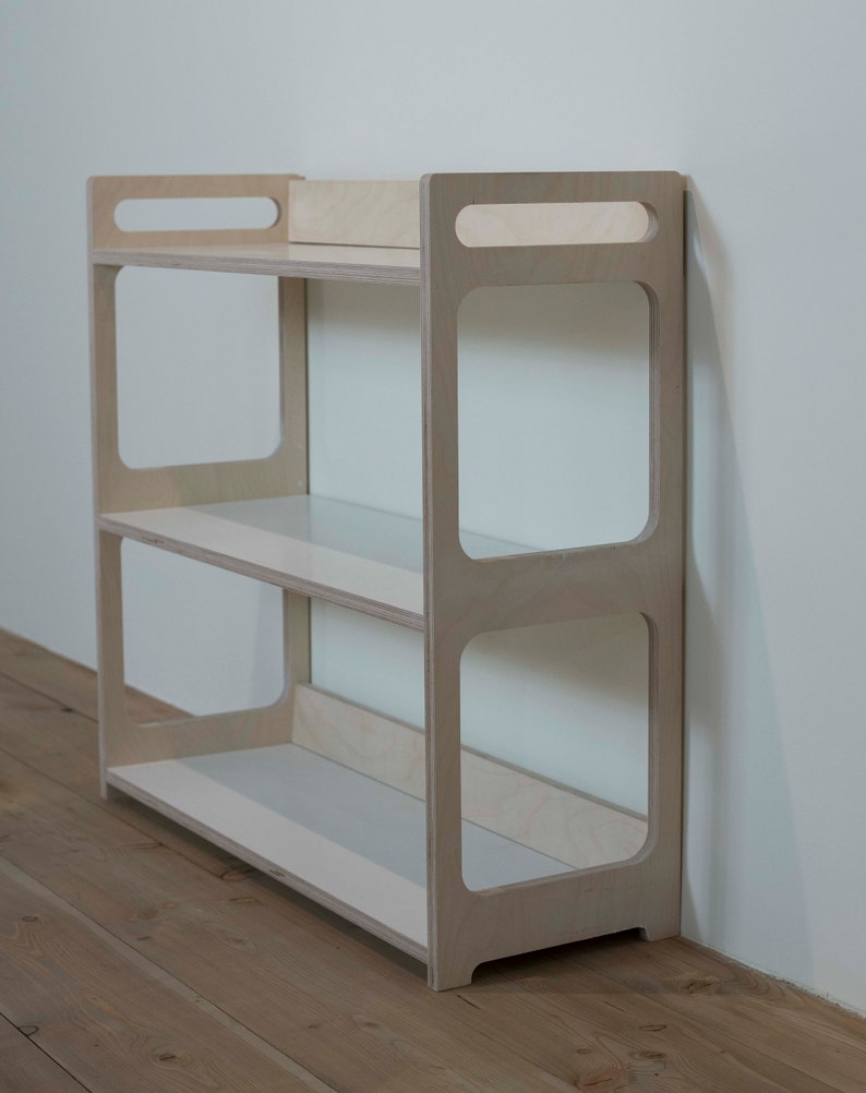 gray toy shelf