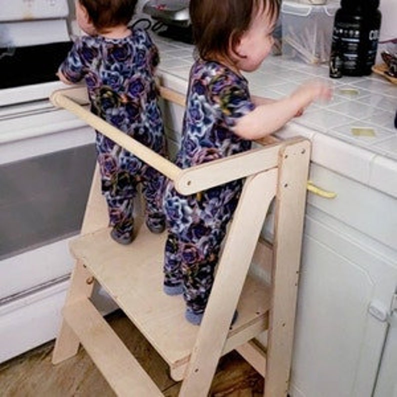 Twins Helper Tower Double Helper Tower Kitchen Step Stool Etsy
