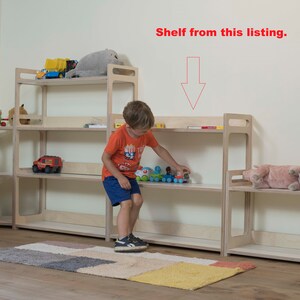 Houten speelgoedopberger met boekenplank, 89 x 40 x 76 cm, 5