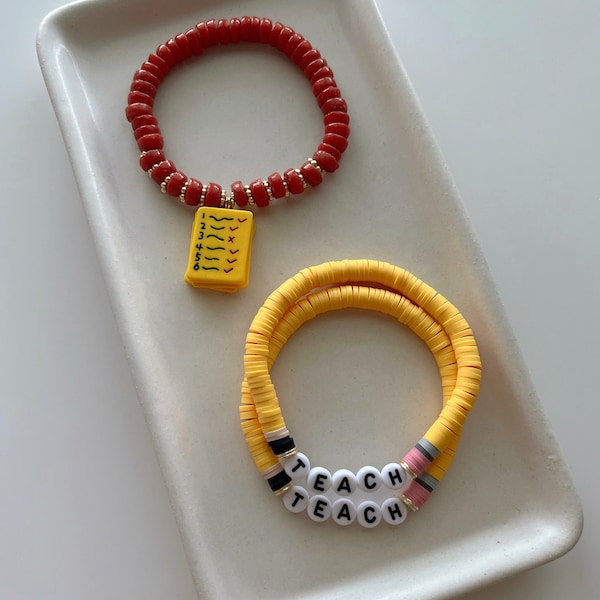 Teacher Bracelet - Handmade Custom/ Personalized bracelet - Teacher Pencil bracelet - Teacher Appreciation Gift - End of the year gift