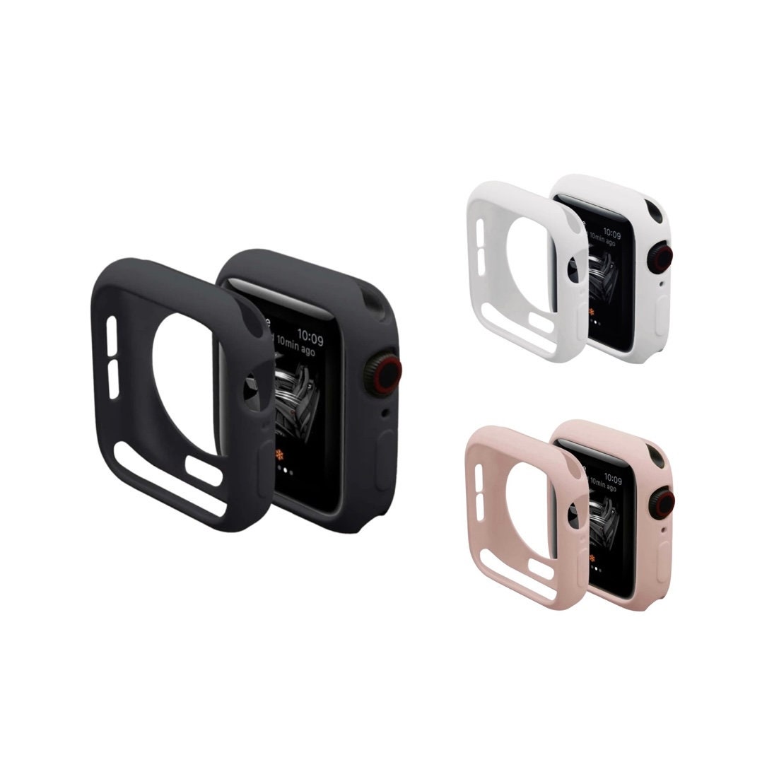 Apple Watch Protective Silicone Cover Case - Size 38, 40, 42, 44 - Bl…