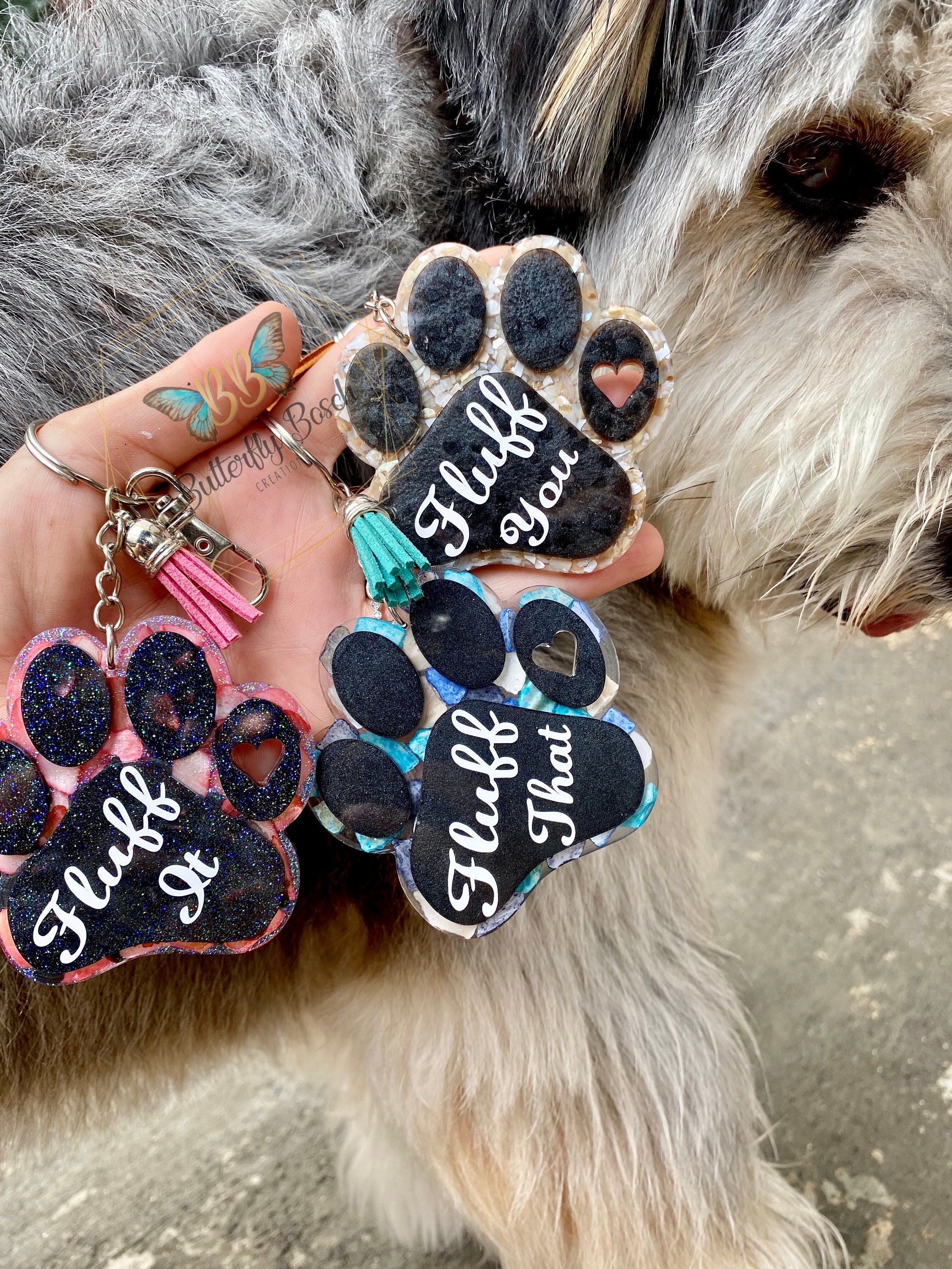Pfotendruck Schlüsselanhänger Personalisiert Hund Mama Hund Etsy