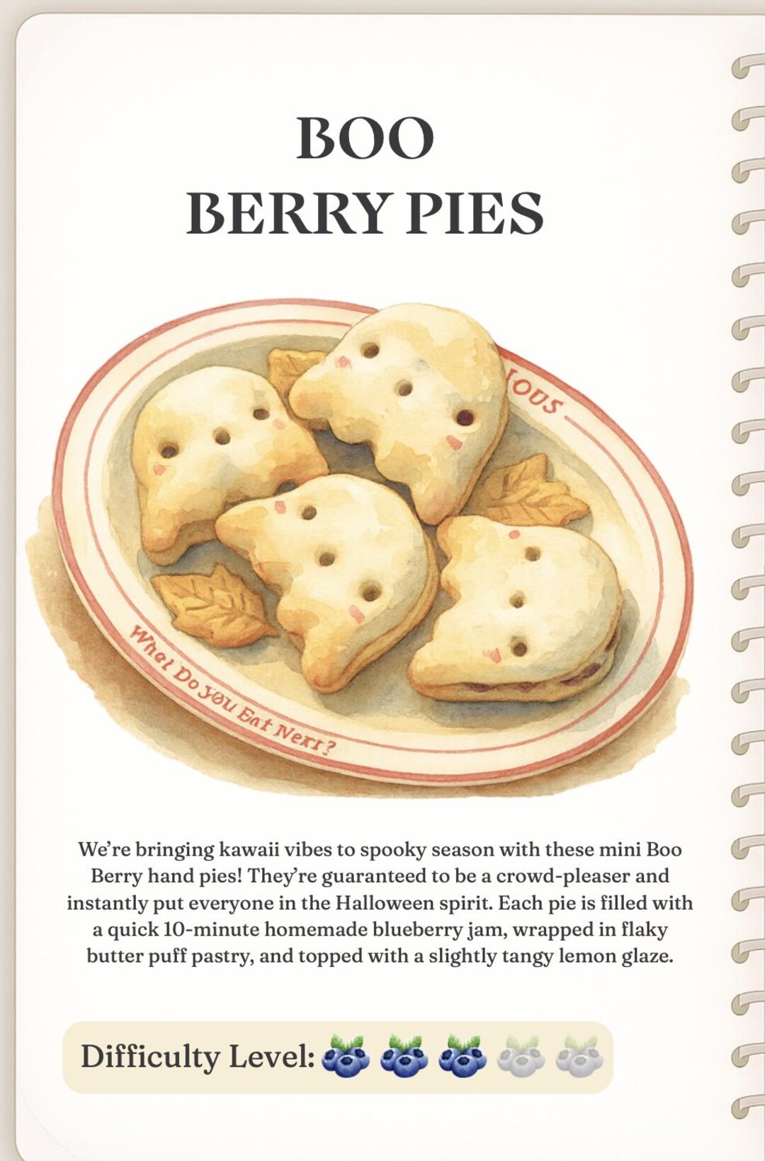 Boo Berry Pie E-recipe Booklet - Etsy UK