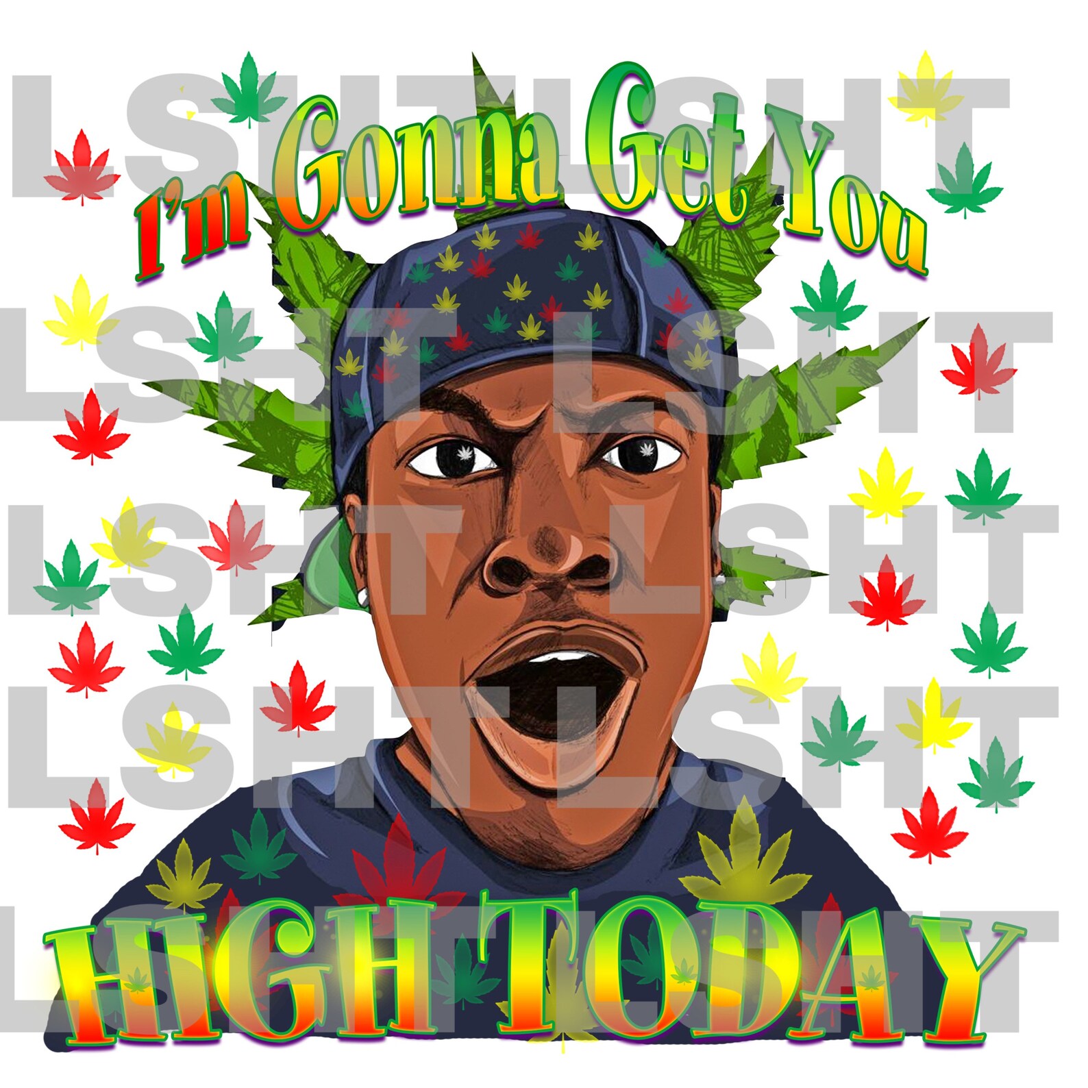 Friday .. I am going to get you high today.. Heat Transfer... Etsy