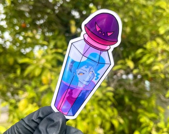 Herkules trolldryckflaska-klistermärke: Hades & Meg-mashup