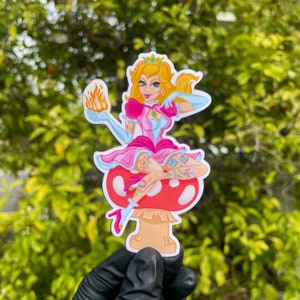 Princess Peach-sticker, Nintendo-kunstwerk, Princess Peach-cosplay