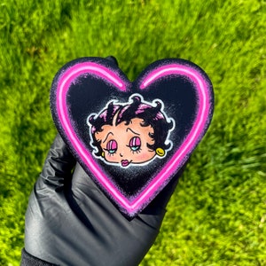 Neon Betty Boop Art, Girly Punk-Kunst, Y2k Wandbehang