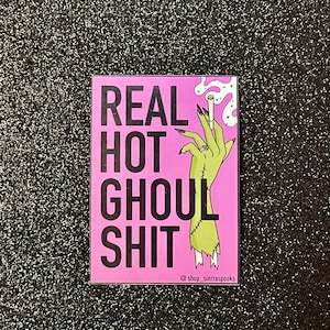 Hot Ghoul Sticker Creepy Cute Sticker, Pink Goth Spooky Sticker