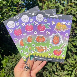 Kürbis Gesichter Sticker Blatt, Halloween Sticker