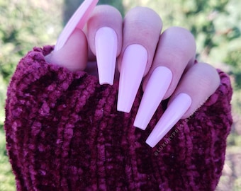 Baby Pink Fake Nails Etsy