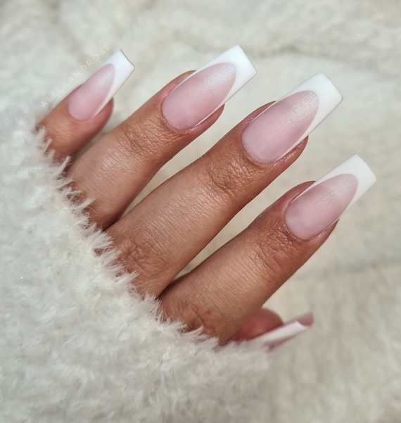 White Matte French Nails