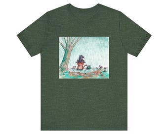 Rainy Witch Cat - Unisex Jersey Short Sleeve Graphic Tee