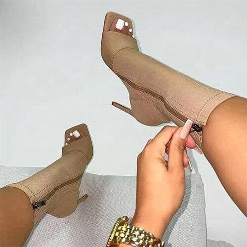 Peep Toe Square Heels