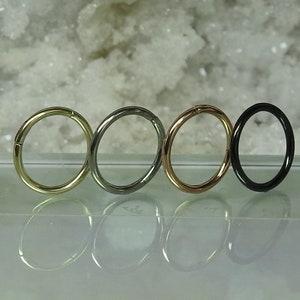 Titanium 1.2mm 16ga Clicker in 8mm or 10mm Suitable for Daith, Septum, Rook, Tragus, Eyebrow, Helix, Conch, Cartilage ect