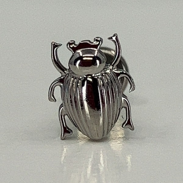 Titan ASTM F136 (in36) Käfer, Bug, Skarabäus mit Innengewinde 1,2mm (16ga) passend für Helix, Muschel. Knorpel, Medusa, flach, Tragus