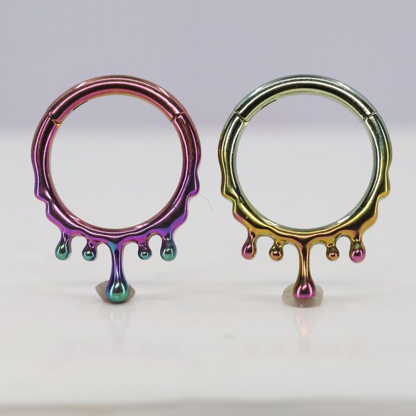 Titanio ASTM F136 (cl96) Anodizado Melting Clicker 1.2 mm (16ga) Septum, Daith, Helix, Cartílago, etc.