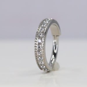 Titanium ASTM F136 (cl111) Zirconia Clicker 1.2mm (16ga) Suitable for Conch, Helix, Lobe, Tragus, Septum, Cartilage etc