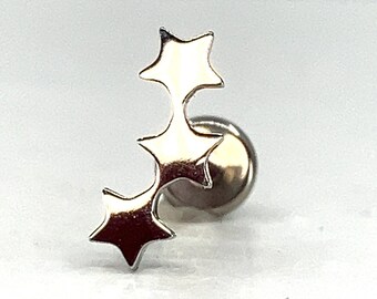 16G ASTM F136 Titanium Threaded Studs Piercing Tops For Conch,Tragus