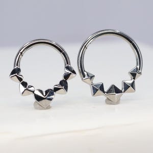 Titanium ASTM F136 (cl119) Heart and Diamond 1.2mm (16ga) suitable for daith, rook, helix, cartilage etc