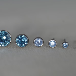 Titan CZ (tl02) Bezel Fit Threadless Druckstift 14g-20g 1,6-0,8 mm Geeignet für Conch, Tragus, Helix, Medusa, Monroe, Madonna, Labret, ect