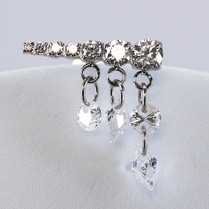 Titanium ASTM F136 (in215) Zirconia Bar Dangle internally threaded 1.2mm (16ga) suitable for flat, lobe, cartilage etc