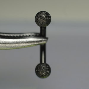 Black Surgical Steel Shimmer Ball Threaded 1.2 mm 16g Micro Barbell Suitable for Eyebrow, Rook, Snug etc