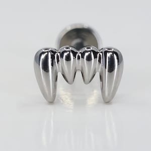Titanium ASTM F136 (in160) Vampire teeth, Wolf Teeth internally threaded 1.2mm (16ga) suitable for conch, helix, cartilage, tragus, flat etc