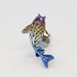 Titanium ASTM F136 (in263) koi, fish, carp goldfish internally threaded 1.2mm (16ga) suitable for helix, conch. cartilage, flat, tragus