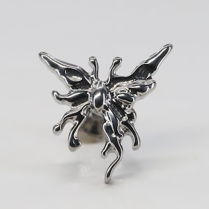 Titanium ASTM F136 (in252) Butterfly internally threaded 1.2mm (16ga) suitable for conch, tragus, helix, cartilage, lobe, flat, medusa etc