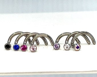 Titanium ASTM F136 Zirconia Nose Screw, Nose Stud. 1.0mm (18ga)