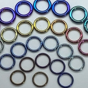 Titanium ASTM F136 Anodised Clicker Hoop 0.8-1.6mm 20ga-14ga suitable for septum, eyebrow, conch, nostril, daith, rook, cartilage etc image 5