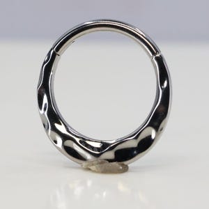 Titanium ASTM F136 (cl79) Hammered Metal 1.2mm (16ga) suitable for daith, septum, rook, helix, cartilage etc