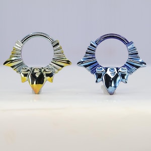 Titanium ASTM F136 (cl99) Anodised Flaming Heart Clicker 1.2mm (16ga) septum, daith, helix, cartilage etc
