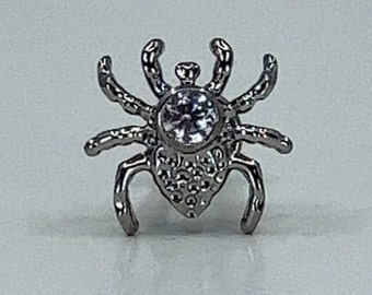 Titanium ASTM F136 (in196) Zirconia Spider, Tarantula internally threaded 1.2mm (16ga) suitable tragus, helix, cartilage, lobe, conch
