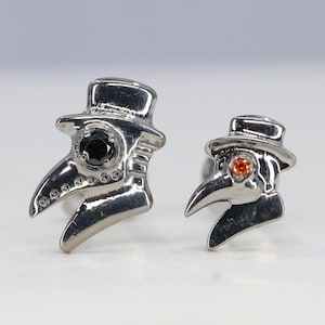 Titanium ASTM F136 (in16) Plague Doctor, Dr, masker met inwendig schroefdraad 1,2 mm (16ga) geschikt voor schelphoorn, kraakbeen, helix, kwab, tragus enz.
