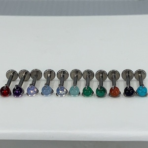 Titanium ASTM F136 (in113) Semi Precious Stone Claw Fit Ball 1.2mm (16ga) Suitable for Conch, Helix, Cartilage, Lobe, Tragus, Medusa etc