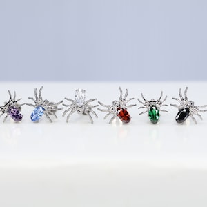 Titanium ASTM F136 (in100)CZ Spider internally threaded 1.2mm (16ga) suitable for helix, cartilage, lobe, tragus, flat, side labret etc