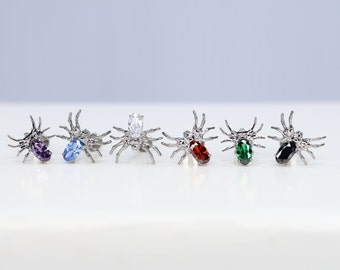 Titanium ASTM F136 (in100)CZ Spider internally threaded 1.2mm (16ga) suitable for helix, cartilage, lobe, tragus, flat, side labret etc