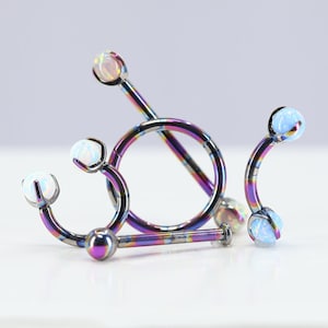 Titanium ASTM F136 Anodised "Bubble" Industrial Bar, Horseshoe, Curved Barbells 1.6mm (14ga)  suitable for scaffold, conch, helix, cartilage