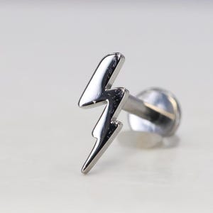 Titanium ASTM F136 (in23) Lightening internally threaded 1.2mm (16ga) suitable conch, tragus, helix, cartilage, flat